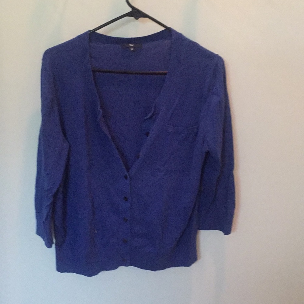 Simple blue button up sweater